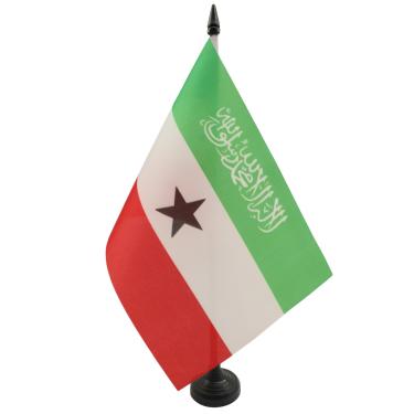 Imagem de Bandeira de mesa da Somalilândia 12 x 20.3 cm - Bandeira de mesa da Somalilândia 21 x 14 cm - Bastão e base de plástico preto - AZ FLAG
