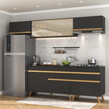 Imagem de Cozinha Completa 5 Peças C/ Armário E Balcão Veneza Gb Preta