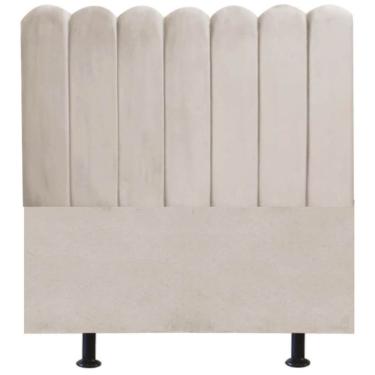 Imagem de Cabeceira Nuvem Cama Box Queen 160 Cm Alanis Suede Bege