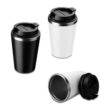 Imagem de Copo Térmico Hermético 350 ml – Parede Dupla Inox 304 + Plástico PP – Tampa com Rosca e Acabamento Fosco – Ideal para Café, Chá e Bebidas Quentes ou Frias