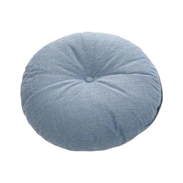 Imagem de Ioensy Almofada de chão, almofada de chão redonda, espessada, de assento, tapete de para adultos, crianças, cadeira, sofá, sala de estar, Azul Profundo