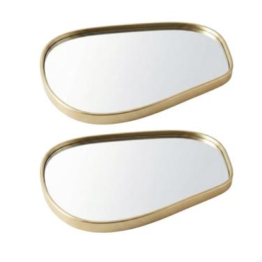 Imagem de Kit 2 Pçs Bandeja Decorativa Espelhada Lavabo Difusor Banheiro Aparador Organizador de Objetos Sala (Orgânica Dourada - Mod D)