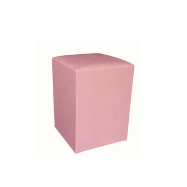 Imagem de Puff Banqueta Quadrado Suede 37x33cm Aveludado Rosa