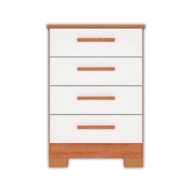 Imagem de Cômoda com 4 Gavetas e Pés de Plástico Ideal para Quarto ou Escritório (Freijo/OFF)