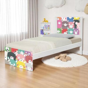 Imagem de Cama Juvenil Zap Com Cabeceira Ursinhos Coloridos