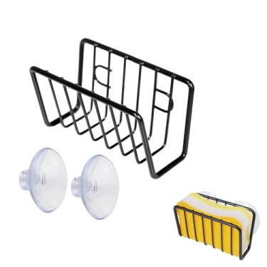 Imagem de Rack de drenagem, rack de armazenamento de aço inoxidável, suporte de armazenamento de esponja, adequado para armazenar panos, esponjas e sabão.