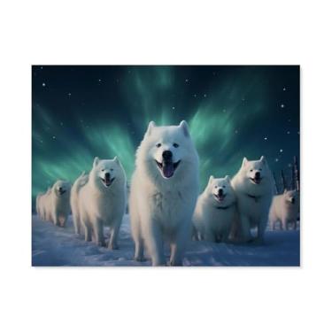 Imagem de HouLaiZhe Pôster animal lobo gordo aurora lona estética pôsteres decoração de quarto pintura de parede galeria sala decoração de parede para quarto sala de estar escritório 24 x 32 polegadas (60 x 80