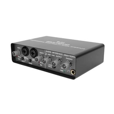 Imagem de Generic Interface de áudio USB, Placa de Som XLR TRS Phantom Power de 2 Canais Com 24 Bits 192 KHz, Interfaces de áudio de Gravação de Computador para Gravação de Streaming e Podcasting