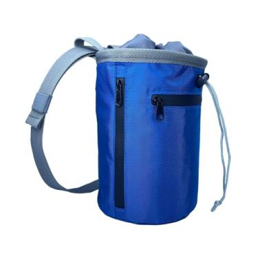 Imagem de simhoa Bolsa para magnésio com bolso com zíper, bolsa leve e ajustável para transportar magnésio na cintura, Azul