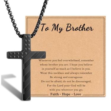 Imagem de Tarsus Colar de cruz para filho/irmão, design da bandeira americana, joias cristãs, presentes para Natal, aniversário, dia dos namorados, Páscoa, average, Aço inoxidável, Sem Pedra Preciosa
