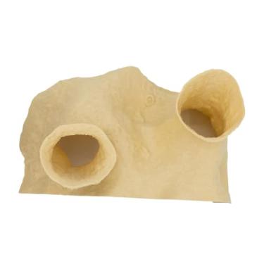 Imagem de Fenteer Abrigo em forma de caverna para aquário, abrigo para ciclídeos, versátil e decorativo, para peixes betta, decoração criativa para aquário, casa para, Amarelo