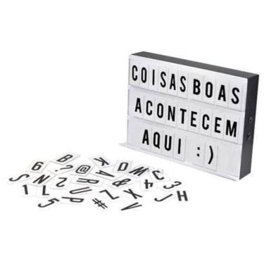Imagem de Lightbox Luminária Led Cinema + 96 Fichas Letras E Ícones