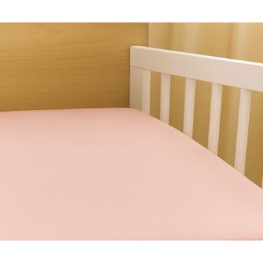 Imagem de Kit 3 Pç Lençol Avulso Malha Liso com Elástico Para Berço Americano Malha 100% Algodão Hipoalergenico 160x98x12cm Rosa Bebê
