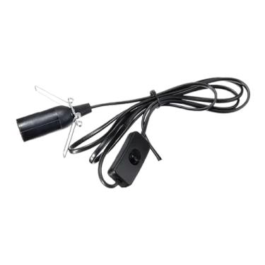 Imagem de Fxzqgnh Soquete para Lâmpada E14, Acessórios de Iluminação Decorativos com Interruptor E Fio de 1,8 M para Escritório, Sala de Estar, Café, Sala de Jantar E L, Preto, Tamanho real