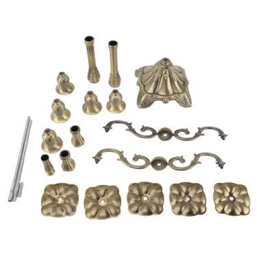 Imagem de Suporte de castiçal vintage luz requintada luxo brilhante 5 cabeças castiçal de bronze para velas casamento natal decorações de halloween material de liga (65cm/25,6 pol.)