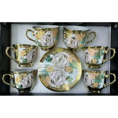 Imagem de Xícara de café/cha kit com 6 conjunto (12 peças) de Cerâmica em porcelana jogo de xicaras de cafe com pires(Xicara D174-1/6 conjunto)