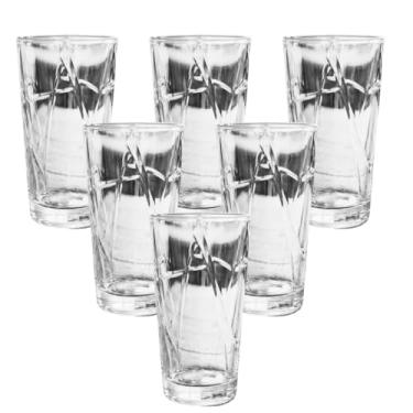 Imagem de Conjunto de 6 Copos de Vidro Transparente de Alta Resistência para Água, Suco e Refrigerante (Transparente, Médio, Arido)