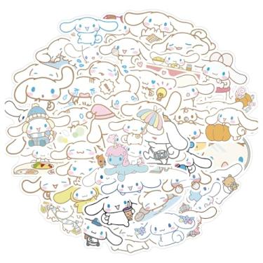 Imagem de Adesivos Cinnamoroll para garrafas de água 50 peças adesivos bonitos, impermeáveis, bonitos e modernos, adequados para copos, telefones, bicicletas, guitarras, malas, piano, skate.