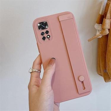 Imagem de Capa de silicone com suporte para pulso e alça de mão para Xiaomi Redmi Note 11s, Note 11 Pro, 11s 4G, 5G, 10s, 10, 10 Pro, 11 Pro, 9, 9s, rosa WD. Também compatível com Redmi Note 10 Pro Max.