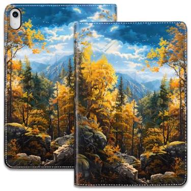 Imagem de Capa para iPad (A16) 11ª geração 11 polegadas 2025/iPad 10ª geração 10,9 polegadas 2022, suporte ajustável, auto despertar/hibernar, capa inteligente - floresta montanhosa