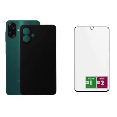 Imagem de Kit Capa Silicone Aveludada com Proteção de Câmera + Película Cerâmica ou Privacidade Compatível Galaxy A07 (Película de Cerâmica:)