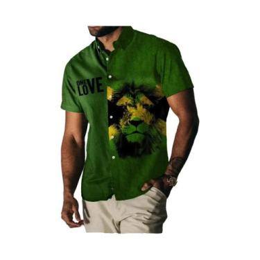 Imagem de Camisa Casual Vintage Havaiana Masculina Com Estampa Floral Arco-Íris 