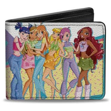 Imagem de Buckle-Down Carteira Spy x Family, Bifold, Winx Club Character Group Pose e logotipo branco multicolorido, couro vegano