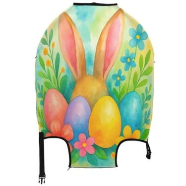 Imagem de Joisal Capas especiais para malas, proteção fofa, aquarela, orelhas de coelho, ovos, acessórios de mala de viagem, Ovos de orelhas de coelho em aquarela, S 18-20 in, Capa de mala
