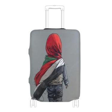Imagem de Joisal Capa de mala personalizada protetora de bagagem lavável com desenhos animados essenciais para férias sem Gaza Palestina, P, serve para capa de 45 a 50 cm, Free Gaza Free Palestine, S 18-20 in