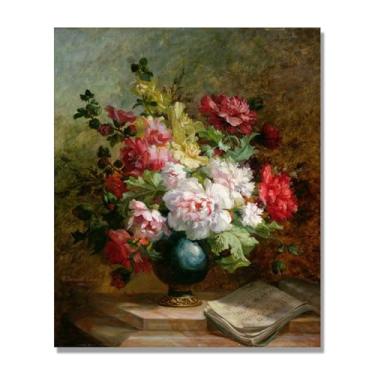 Imagem de NHLDZYH Arte floral vintage natureza morta, pintura botânica clássica, decoração de casa quente para sala de estar e sala de jantar. B16. Tela apenas 50 x 60 cm - 19,6 x 23,6 pol