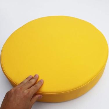 Imagem de Yadlan Almofada redonda para cadeira/assento ao ar livre, almofada de assento impermeável de 3/5/8 cm de espessura, almofadas antiderrapantes de espuma 45D com capa removível - para jardim, cozinha