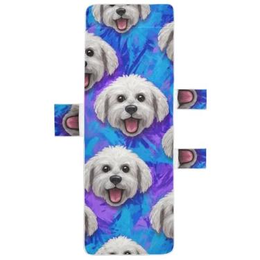 Imagem de Cachorros brincalhões animais fofos espreguiçadeira capa de cadeira toalhas de piscina toalhas de praia com bolsos espreguiçadeira de piscina de verão 85 x 76 centímetros