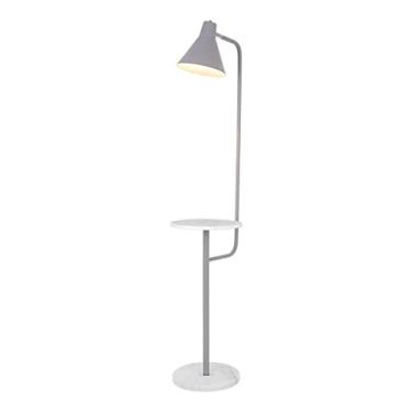 Imagem de Luminária de chão moderna e minimalista com prateleira - Suporte de metal ajustável, elegante luminária de leitura, opções multicoloridas para decoração de sala de estar, quarto e escritório