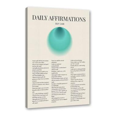 Imagem de Impressão de pôster de arte de parede com citações diárias de afirmação positiva gradiente aura pintura estética impressões de sala de estar decoração de casa (SKU5,12 x 40,6 cm = (30 x 40 cm