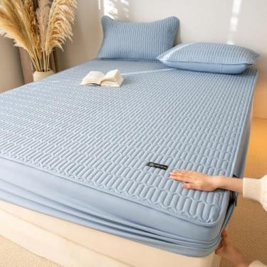 Imagem de Lençol King com elástico, protetor de colchão impermeável, capa de colchão macia, totalmente elástico e lençol de canto embutido para evitar mudanças, para outono e inverno - tipo 01||90 cm x 200 cm