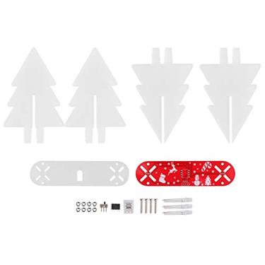 Imagem de Hyuduo Kit de Circuito LED de árvore de Natal 3D DIY, Decoração Eletrônica de Férias Com Efeitos de Gradiente de 7 Cores, para Presente de Decoração de Natal de Mesa de Casa (vermelho)