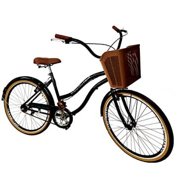 Imagem de Bicicleta Aro 26 passeio sem marchas cesta Reforçada Preto