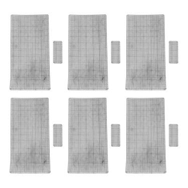 Imagem de Jiawu Conjunto de Folhas de Malha de Plástico DIY para Projetos de Artesanato de Bordado, Malha de Olho de Plástico Resistente para crochê de , 20 Peças de Folhas de Tela de Rede de Preta, Adequadas para Iniciantes