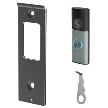 Imagem de Placa traseira de campainha apenas para anel/campainha com fio Plus (2ª geração) /Pro (3ª geração), peça de substituição de placa traseira de campainha de metal (preto)