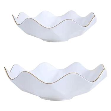 Imagem de fruteira cesta Tigela de frutas prato de frutas moderna casa cerâmica branca tigela de frutas placa de frutas decorativa cesta de frutas bancada