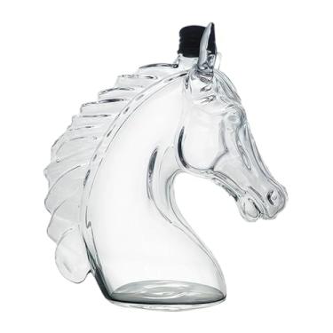 Imagem de Decantador De Whisky - 350ml Forma De Cabeça De Cavalo Acessório De Bar - Garrafa de Vidro para Licor | Para Presente Masculino Pai Marido Namorado