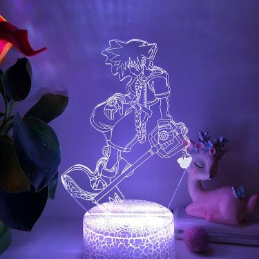 Imagem de Lâmpada de luz noturna Kingdoms Hearts Anime 3D Illusion
