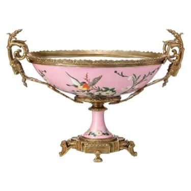 Imagem de fruteira cesta Novo estilo chinês alça de cobre prato frutas família sala estar jantar mesa decoração prato frutas bancada