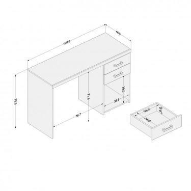 Imagem de Escrivaninha 2 Gavetas 1 Nicho Malta Politorno Preto