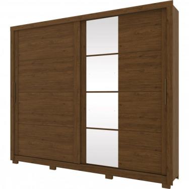 Imagem de Guarda Roupa Casal 2 Portas Deslizantes com Espelho Alpha Espresso Móveis Castanho