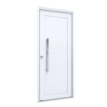 Imagem de Porta de Alumínio Lambri com Puxador Lucasa Eccellente 215cmx105cmx8,8cm Branco