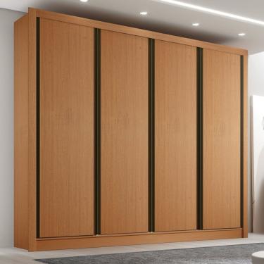 Imagem de Guarda Roupa Casal 4 Portas 4 Gavetas Milano Espresso Móveis Carvalho