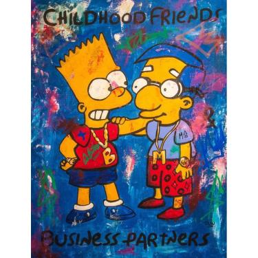 Imagem de Pôster de pintura de parede em tela Simpsons Barts Anime 40x60cm