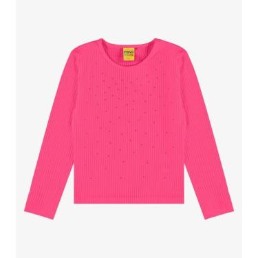 Imagem de Blusa Manga Longa Com Aplicação Strass Rovi Kids Rosa, 1, Rosa
