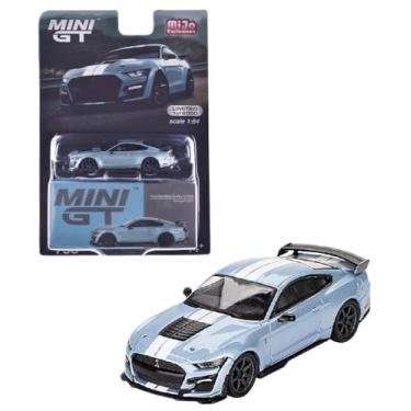Imagem de Miniaturas True Scale Modelo Carro Compatível com Ford Mustang Shelby GT500 Heritage Edition Azul 1/64 Diecast Modelo Carro MGT00758